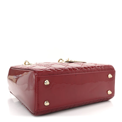 Christian Dior Patent Cannage Small Lady Dior Cherry Red 4 of 13