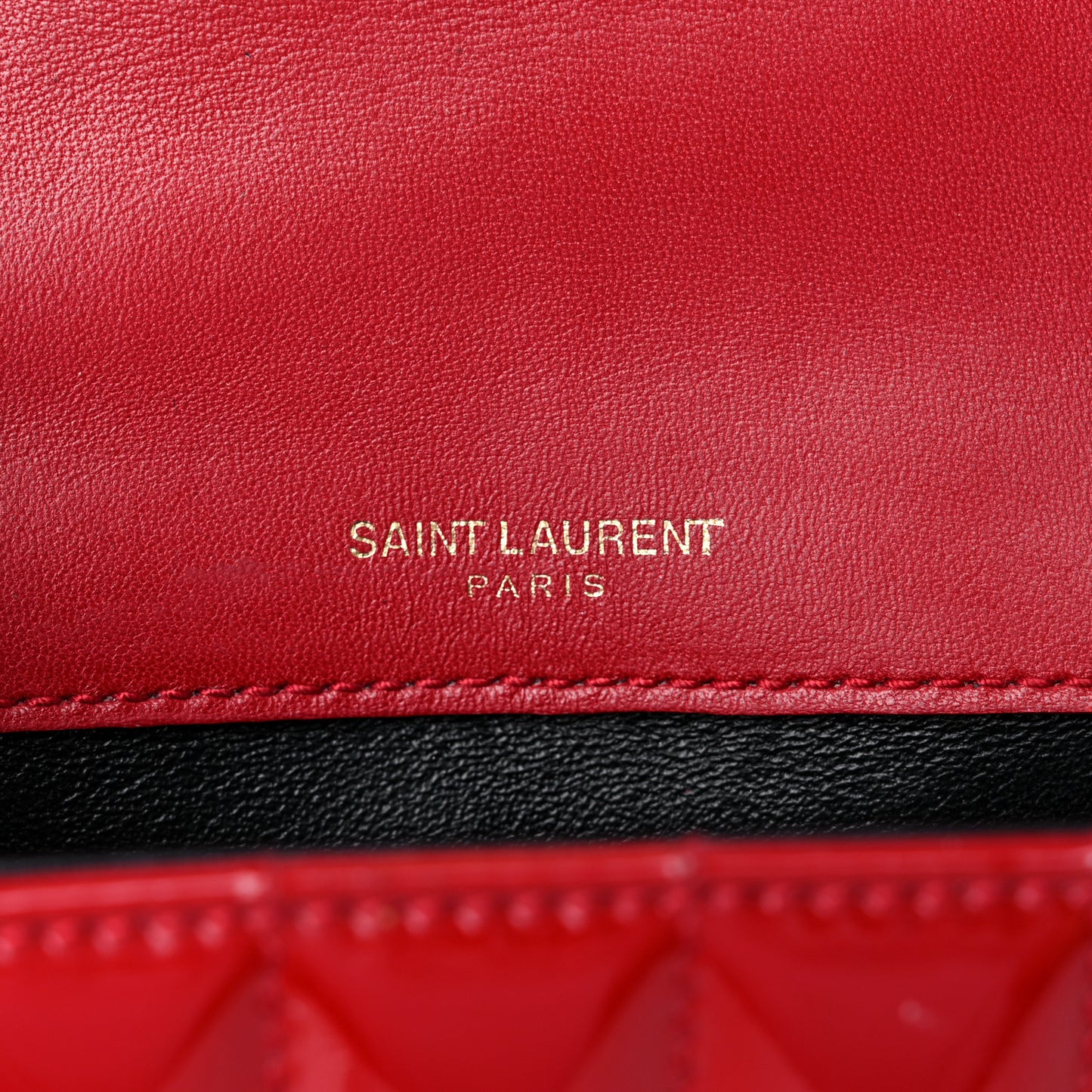 Patent Matelasse Monogram Small Vicky Chain Bag Red