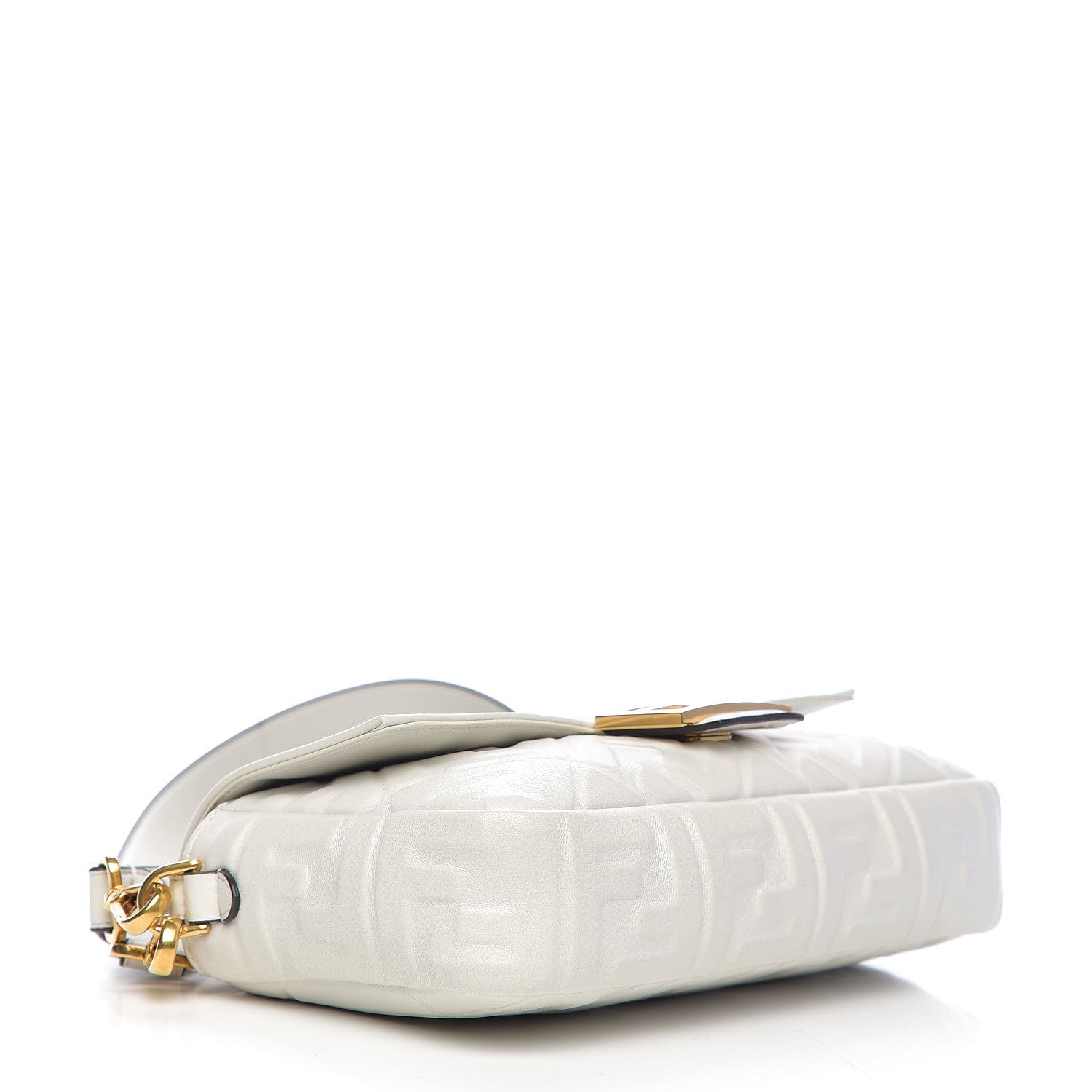 Fendi Nappa FF 1974 Embossed Baguette White 3 of 9