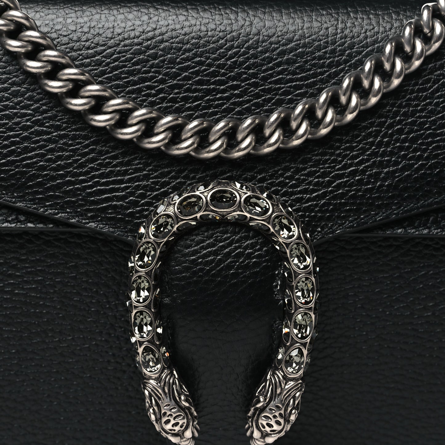 Pebbled Calfskin Small Dionysus Shoulder Bag Black