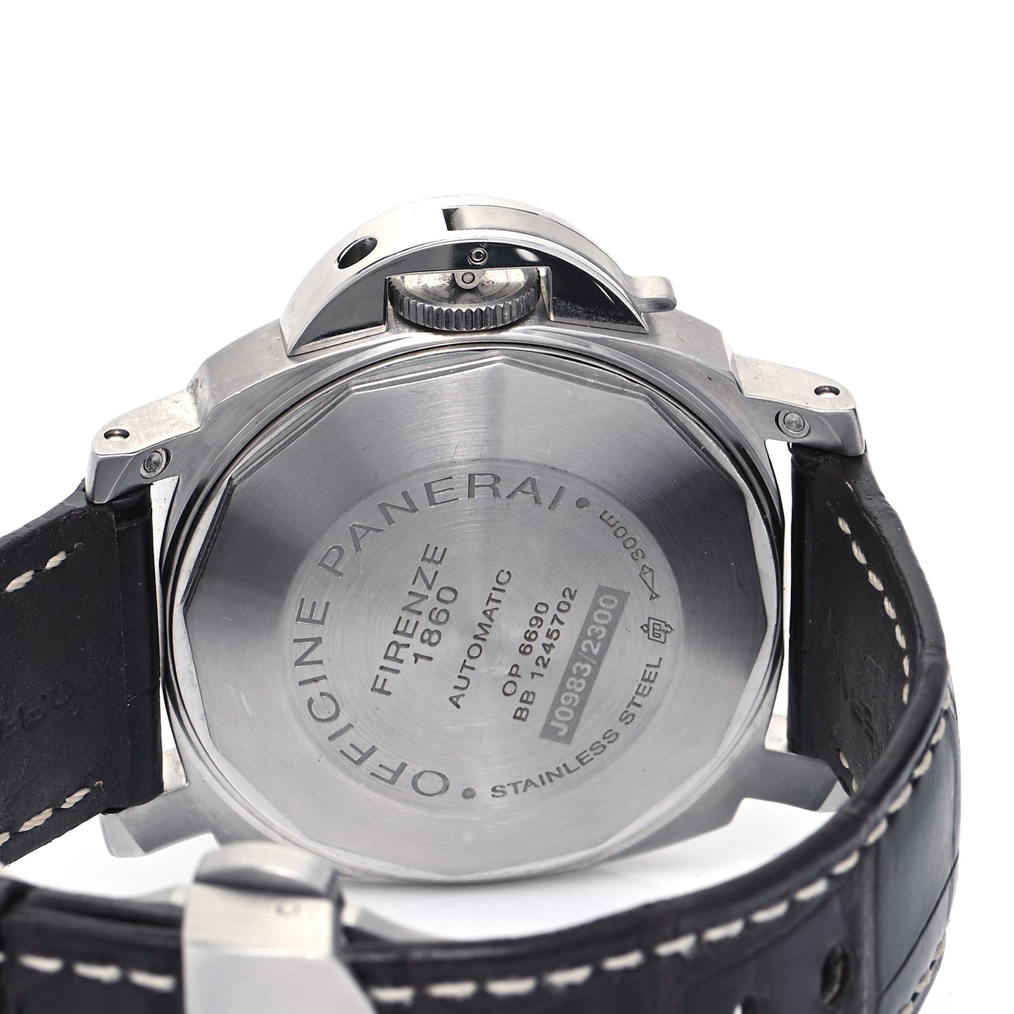 Stainless Steel Alligator 44mm Luminor Marina Automatic Watch Black PAM01104
