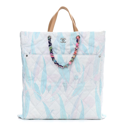 Chanel Canvas Quilted Jungle Jeans Tote White Multicolor 1 of 9