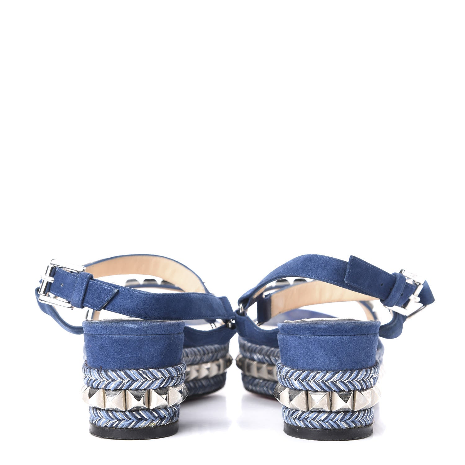 Christian Louboutin Veau Velours Cataclou 60 Platform Sandals 38 Blue 7 of 10