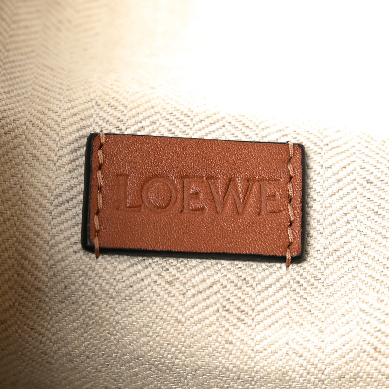 Loewe Supple Smooth Calfskin Jacquard Cubi Crossbody Bag Tan 6 of 11