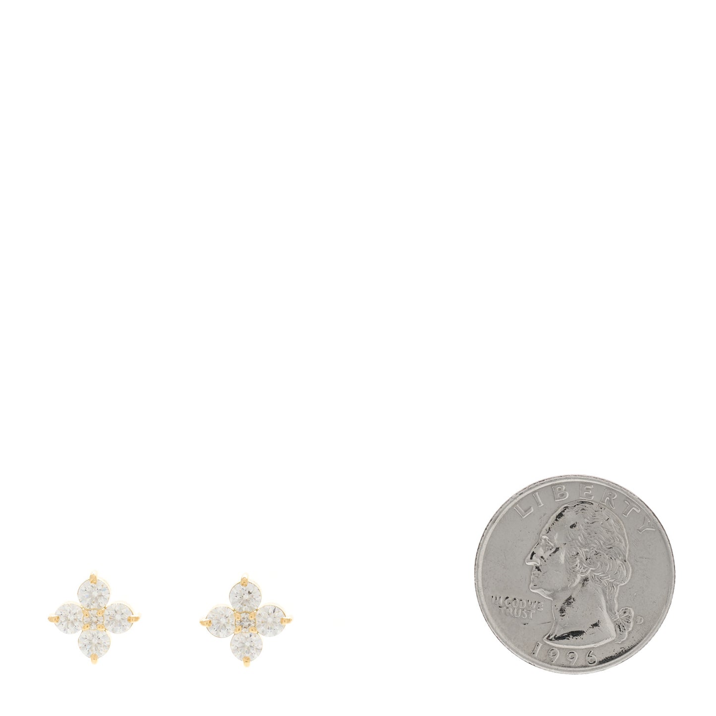 18K Yellow Gold Diamond 1.66ctw Flower Stud Earrings