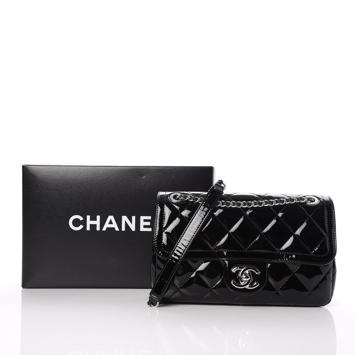 Chanel Patent Quilted Small Coco Shine Flap Black 8 of 8