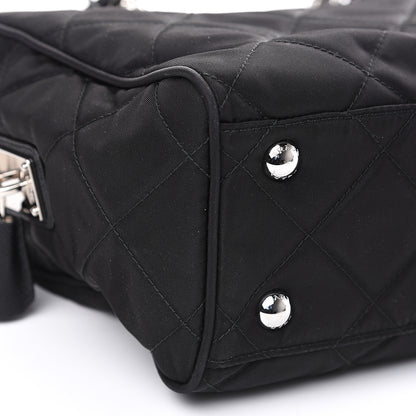 Prada Nylon Tessuto Impuntu Quilted Shoulder Bag Black 7 of 8