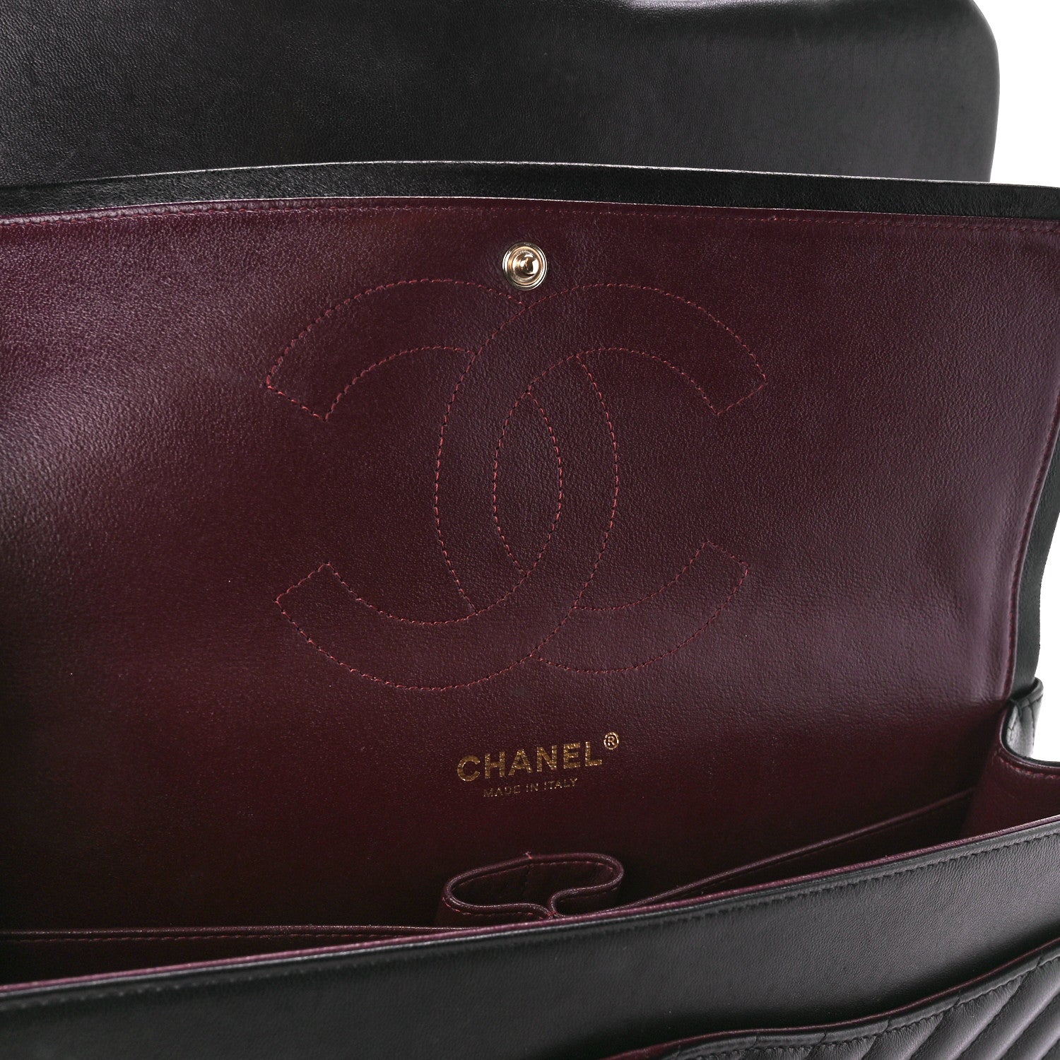 Chanel Lambskin Chevron Quilted Jumbo Double Flap Black 6 of 13