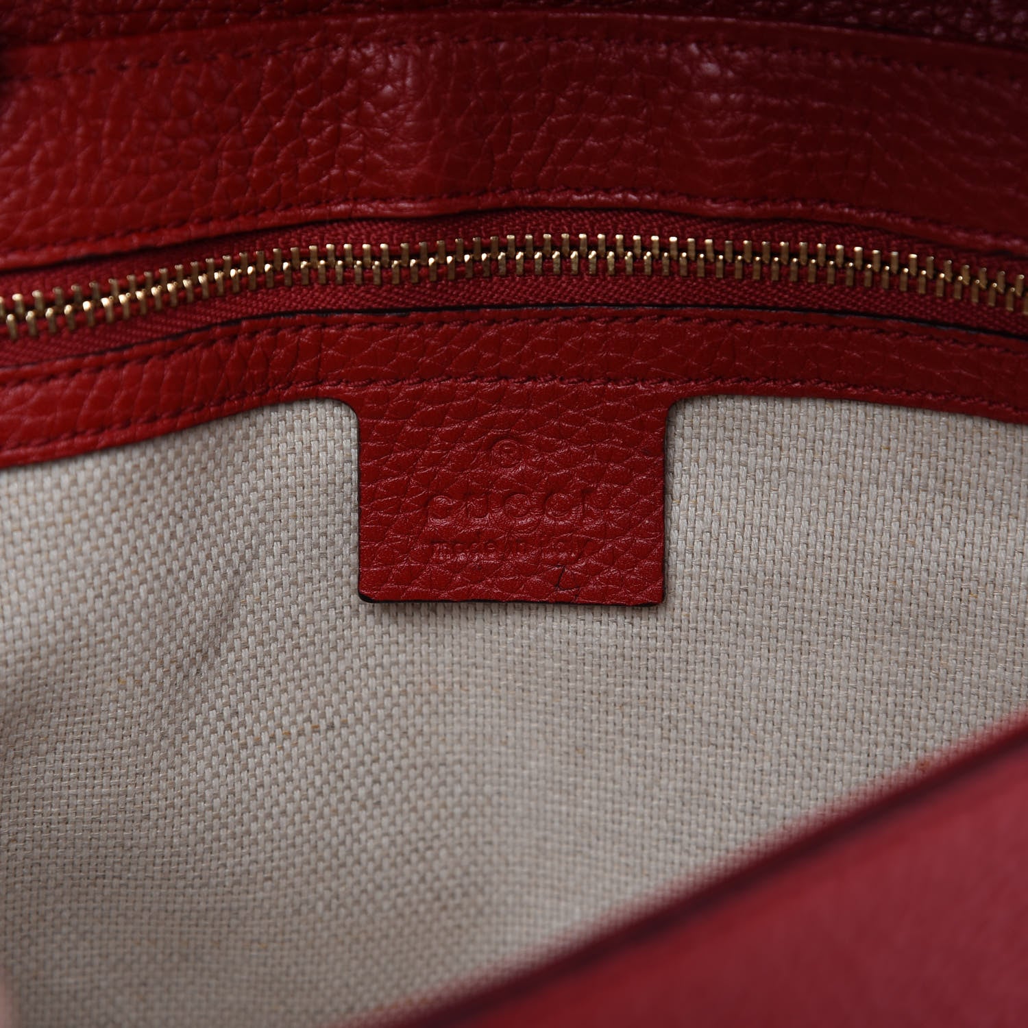 Gucci Pebbled Calfskin Medium Soho Flap Crossbody Vibrant Red 8 of 10