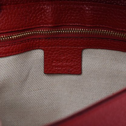 Gucci Pebbled Calfskin Medium Soho Flap Crossbody Vibrant Red 8 of 10