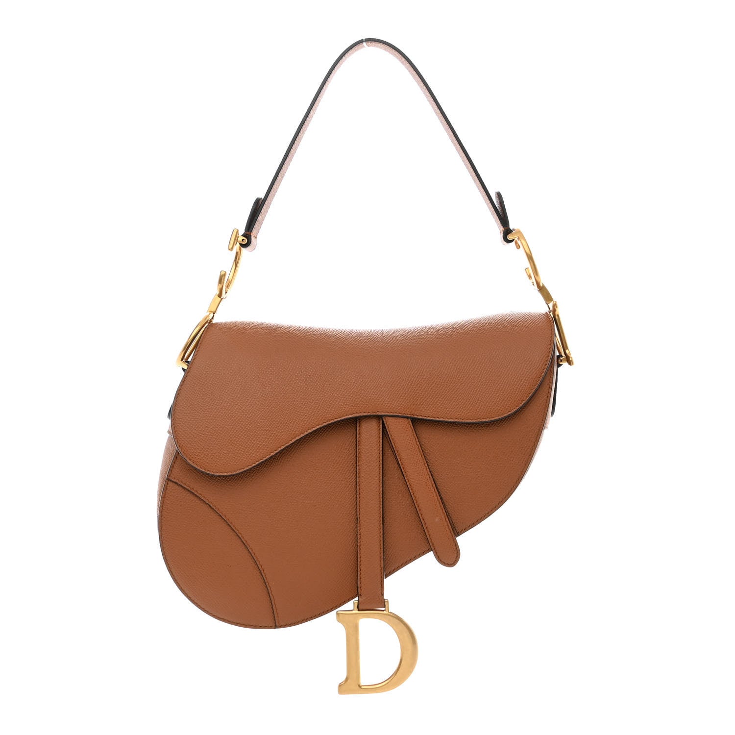 Christian Dior Grained Calfskin Saddle Bag Camello 1 of 10