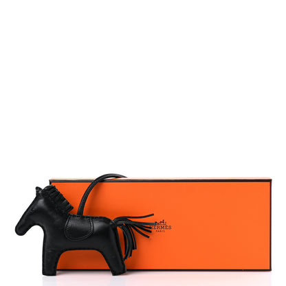 Hermes Milo Lambskin Grigri Rodeo Horse Bag Charm MM So Black 5 of 5