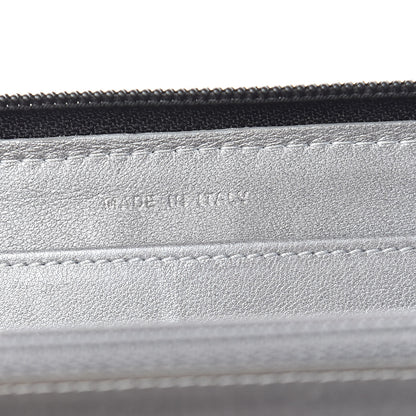 Chanel Lambskin Camellia Embossed Large Zip Around Gusset Wallet Black 8 of 9