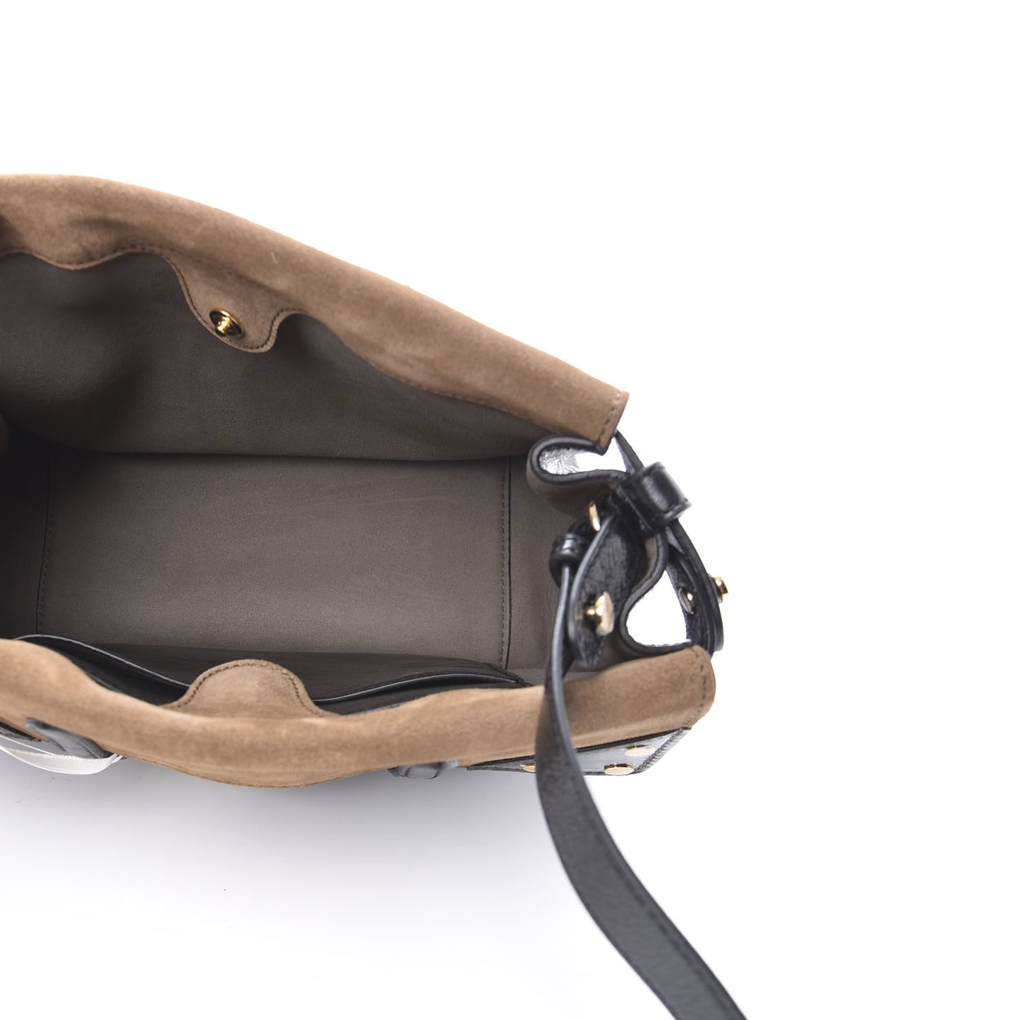 Agnello Old Shine Vitello Go Rain Small Flip Tote Black Marrone