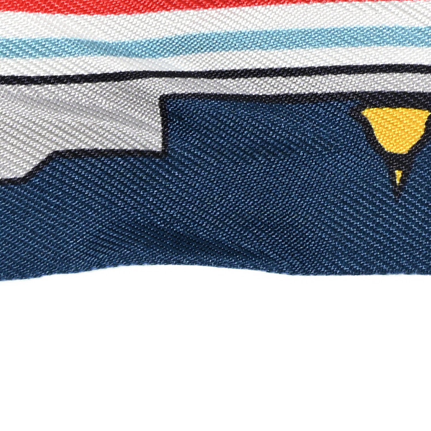 Hermes Silk Les Chiens Parisiens Twilly Gris Perle Bleu Jaune 9 of 9