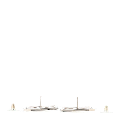 Chanel Metal Square CC Earrings Silver 3 of 4