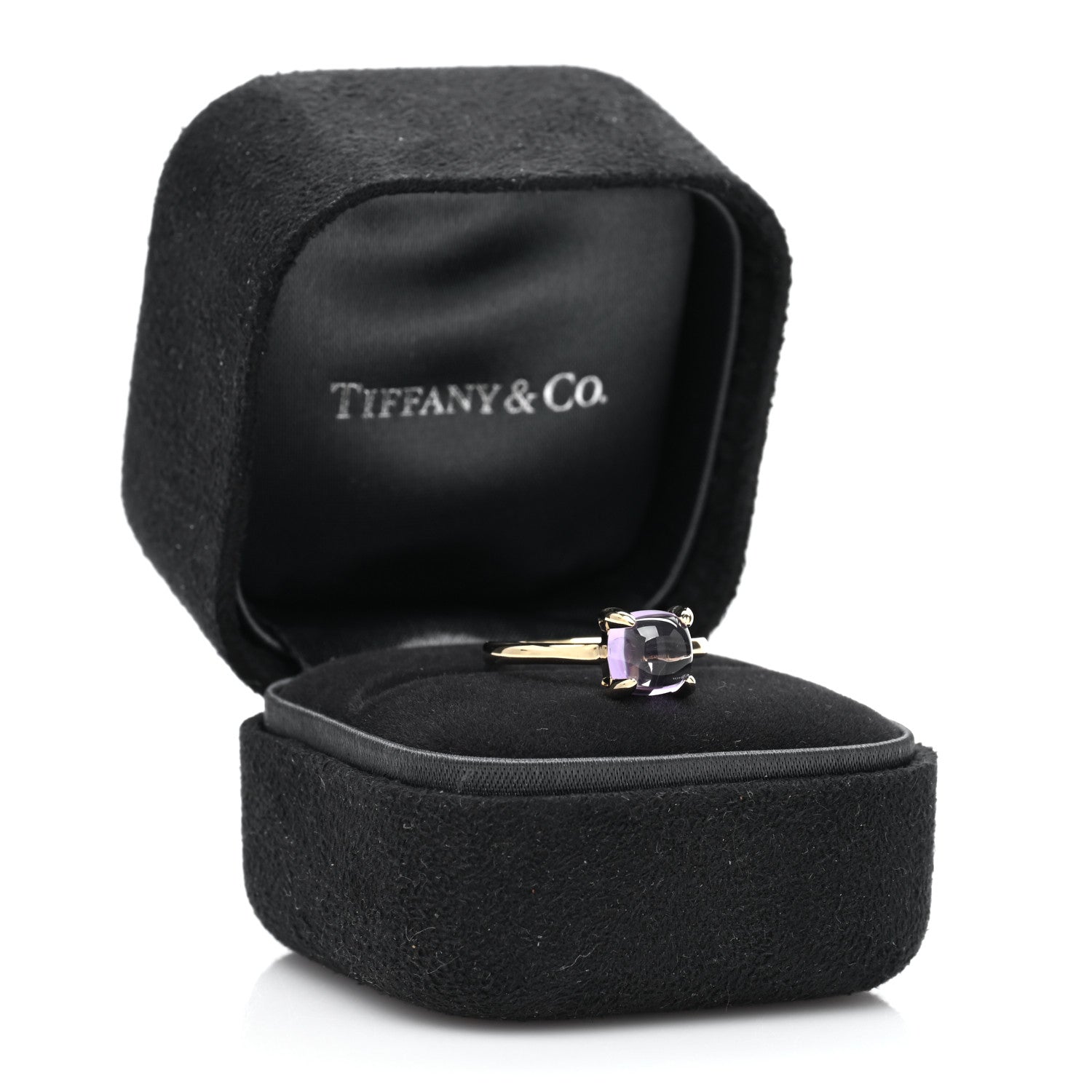 Tiffany 18K Yellow Gold Amethyst 7mm Paloma Picasso Sugar Stacks Ring 52 6 5 of 5