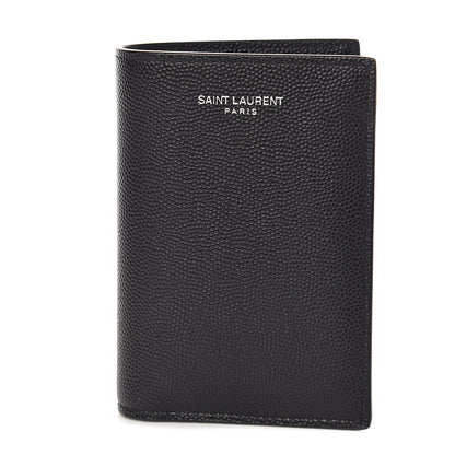 Saint Laurent Grain De Poudre Credit Card Wallet Black 1 of 6