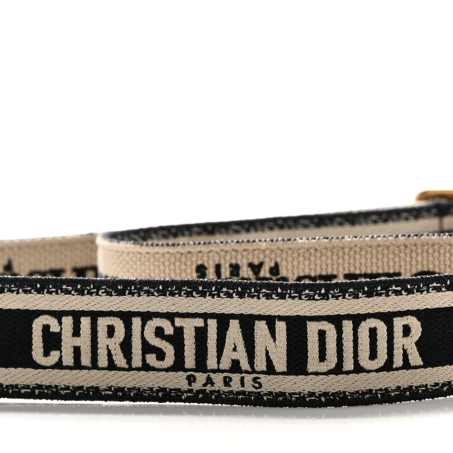Christian Dior Canvas Embroidered Shoulder Strap Black 3 of 5