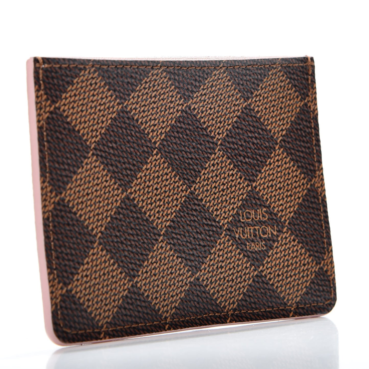 Damier Ebene Caissa Card Holder Rose Ballerine