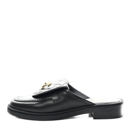 Chanel Lambskin Quilted CC Turnlock Mules 37.5 Black 1 of 9