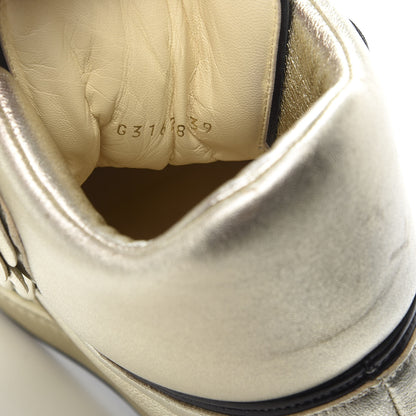 Chanel Metallic Lambskin Camellia High Top Sneakers 39 Gold 10 of 13