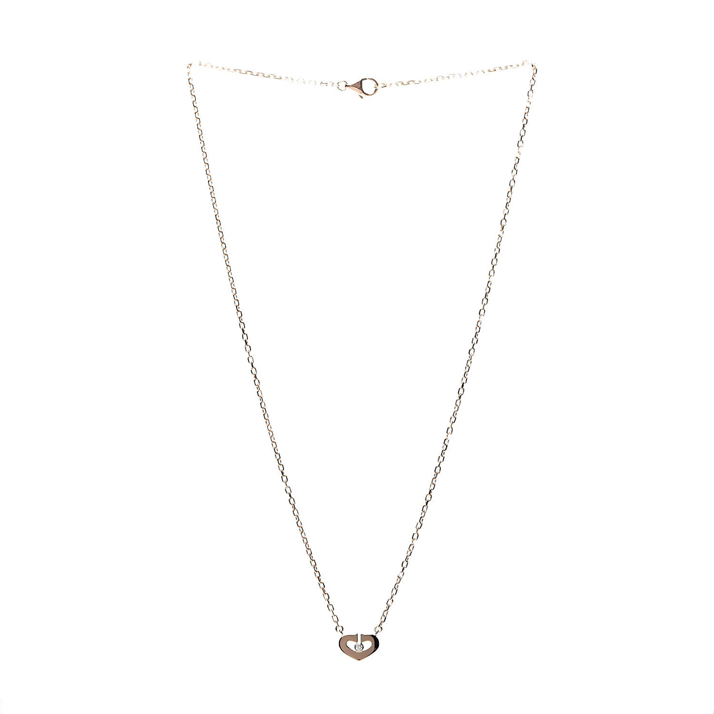 18K Pink Gold Diamond XS Hearts and Symbols Necklace