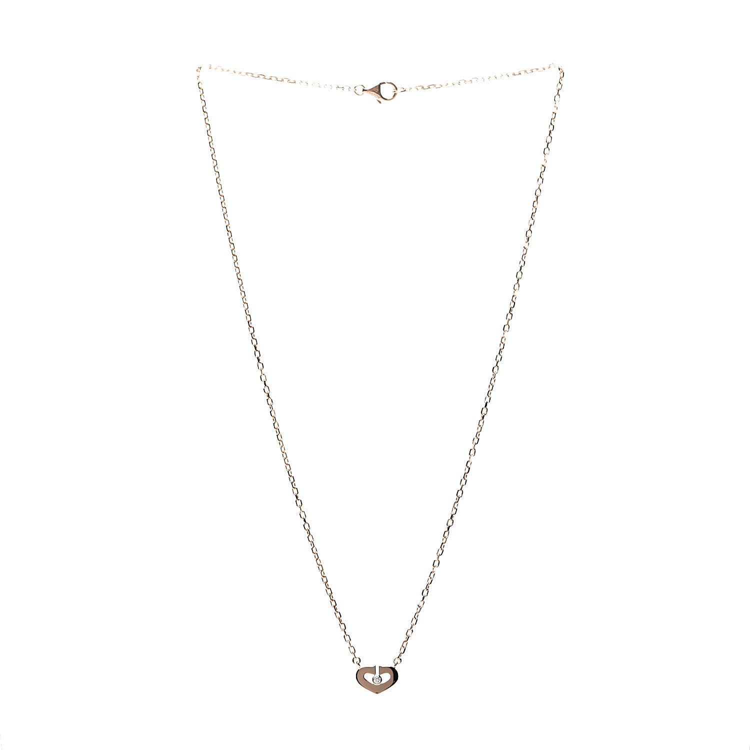 Cartier 18K Pink Gold Diamond XS Hearts and Symbols Necklace 2 of 5