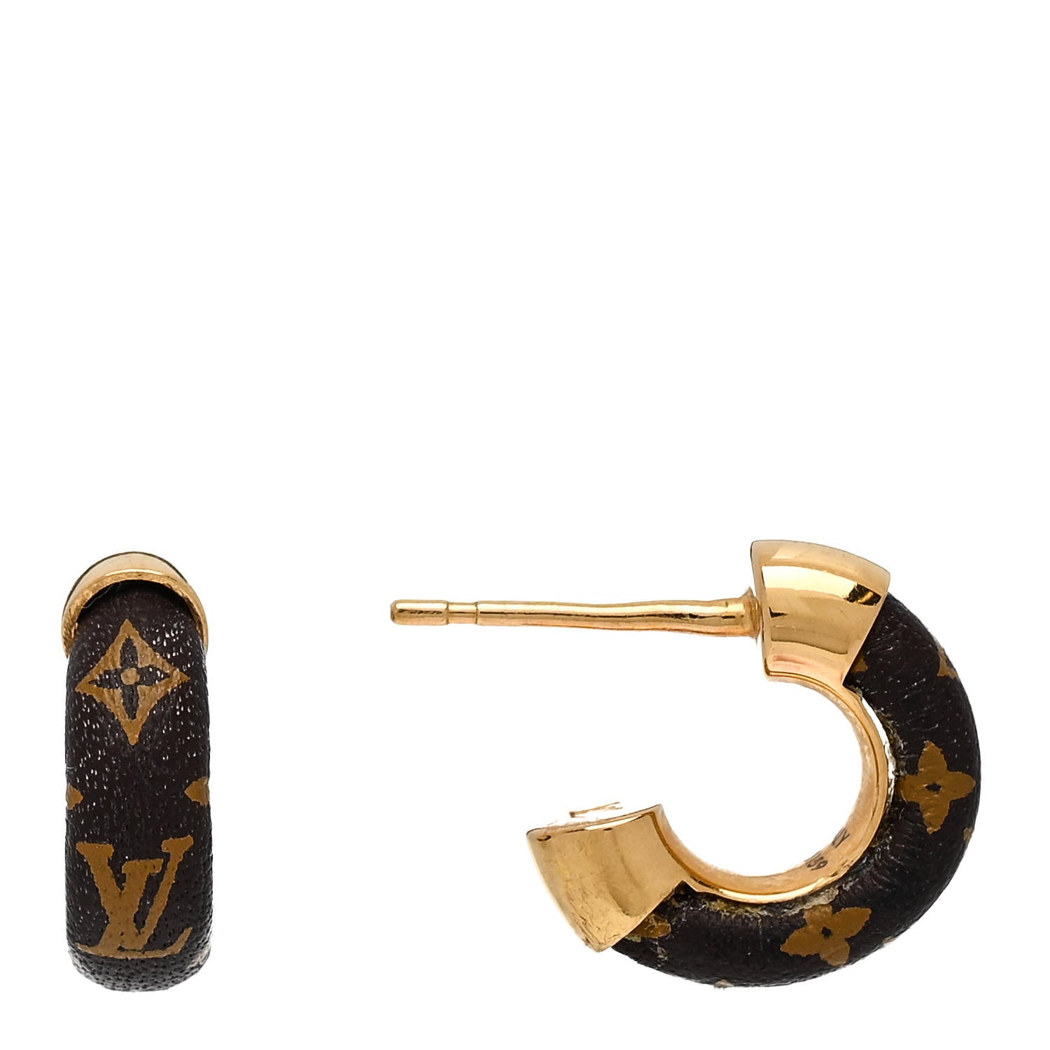 Louis Vuitton Monogram Wild Mini Hoop Earrings 1 of 5