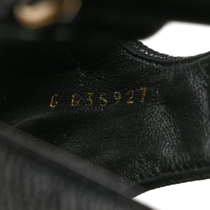 Chanel Grained Calfskin Velcro Dad Sandals 38 Black 6 of 9