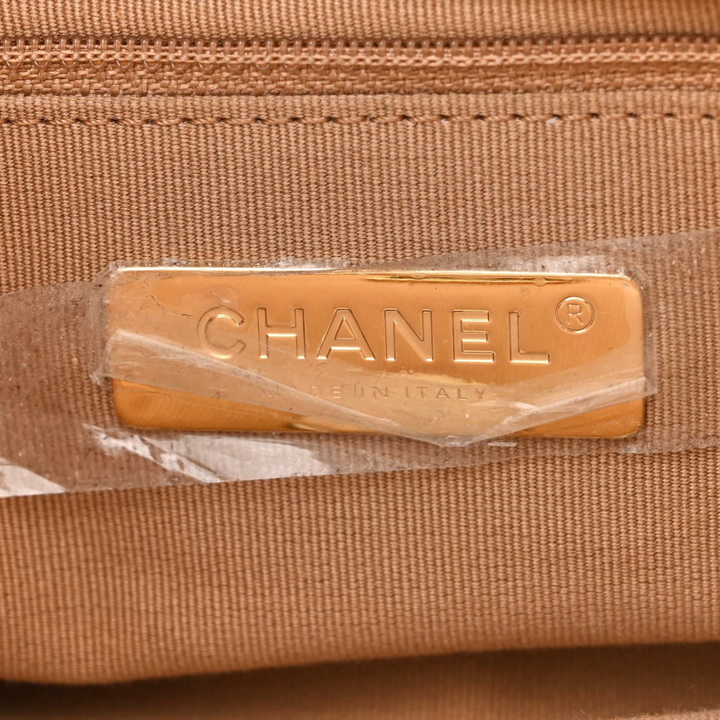 Lambskin Quilted Medium Chanel 19 Flap Dark Beige