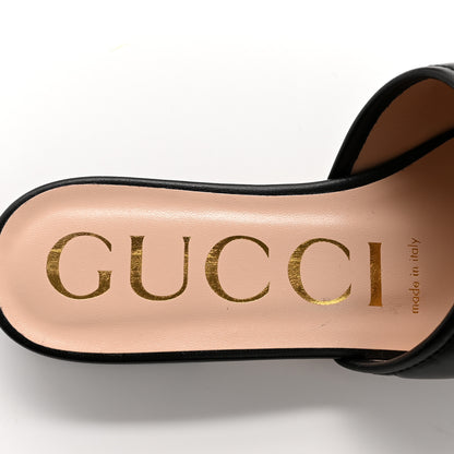 Gucci Nappa Matelasse GG Marmont Flat Slide Sandals 36.5 Black 6 of 9