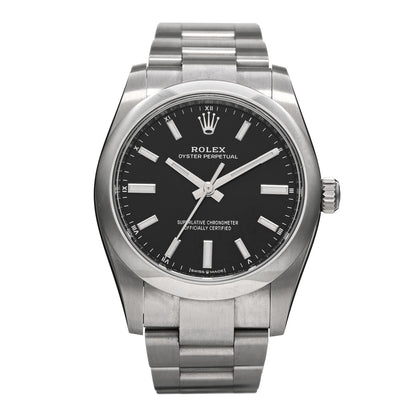 Rolex Stainless Steel 34mm Oyster Perpetual Watch Bright Black 124200 1 of 4