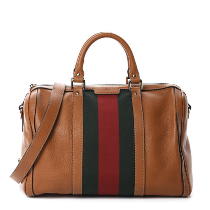 Gucci Calfskin Vintage Web Medium Boston Tobacco 1 of 10
