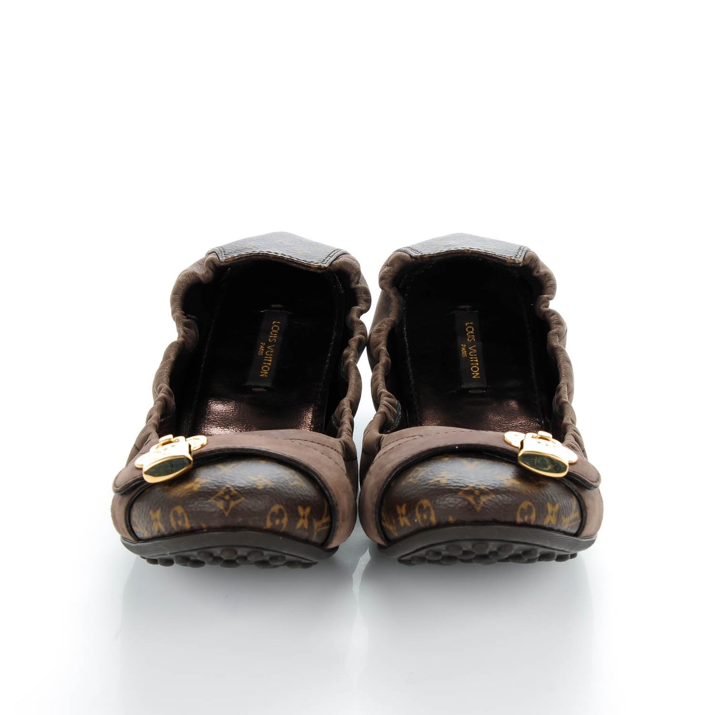 Monogram Suede Lucky Ballerina Flats 40 Brown