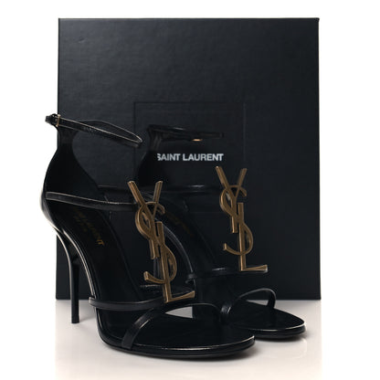 Saint Laurent Calfskin Cassandra 100 Sandals 39 Black 10 of 10