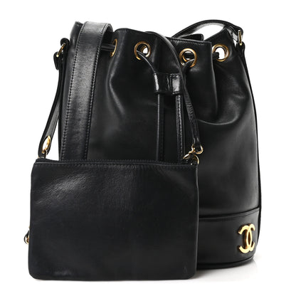 Chanel Lambskin CC Drawstring Shoulder Bag Black 3 of 11