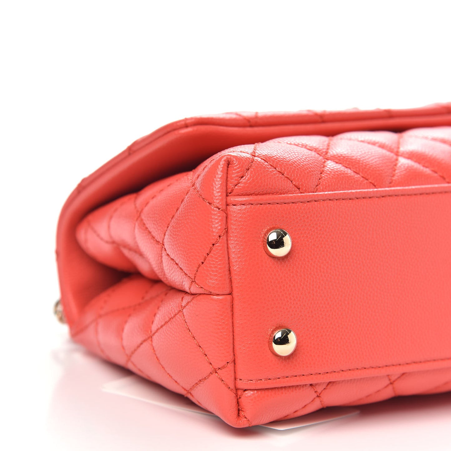 Caviar Quilted Mini Coco Handle Flap Red