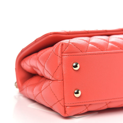 Chanel Caviar Quilted Mini Coco Handle Flap Red 8 of 11