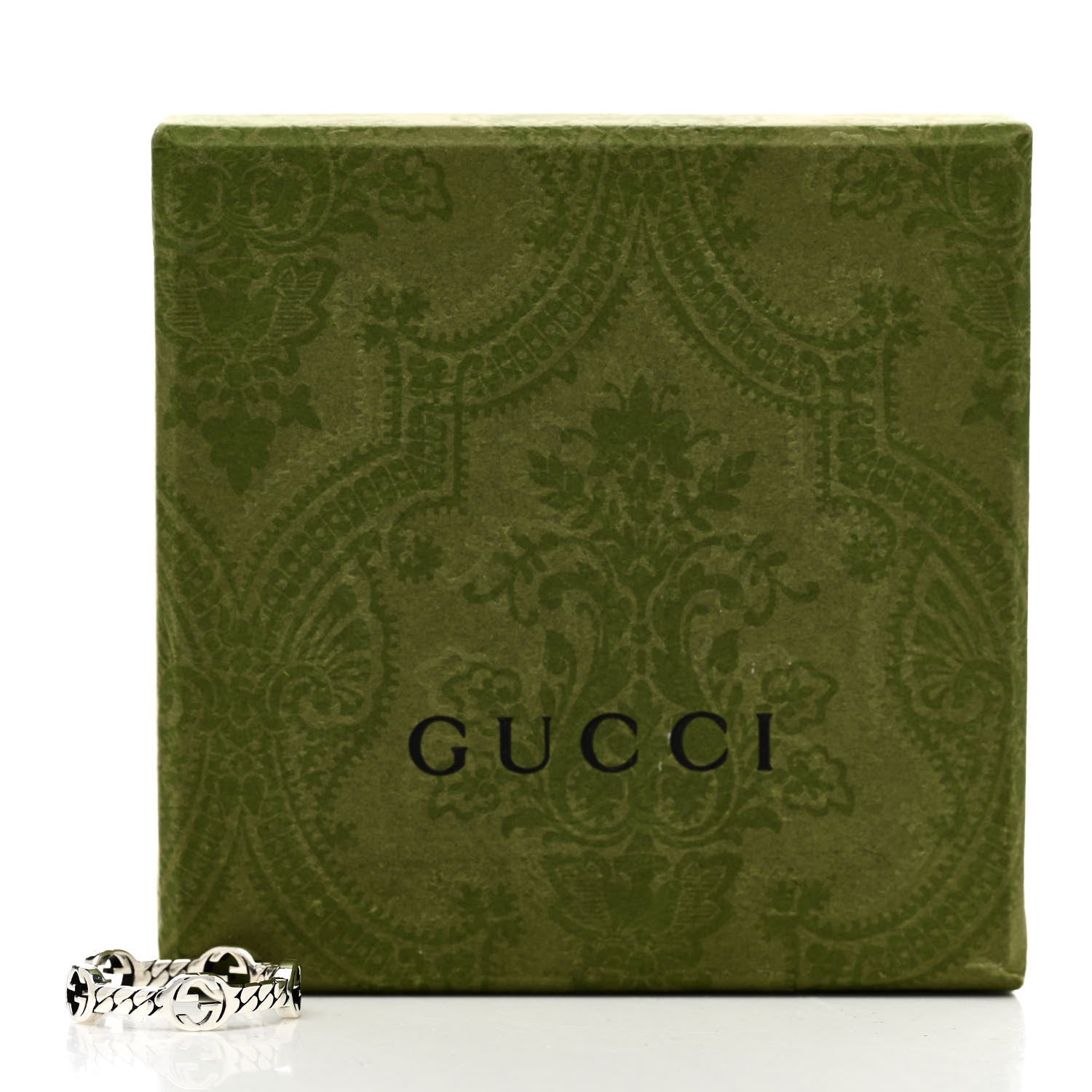 Gucci Sterling Silver Interlocking G Chain Ring 59 8.75 5 of 5