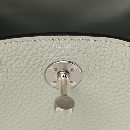 Hermes Taurillon Clemence Mini Lindy 20 Gris Neve 6 of 11