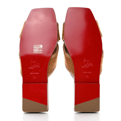 Christian Louboutin Calfskin Crossimule Flat Slide Sandals 36 Cuoio 5 of 9