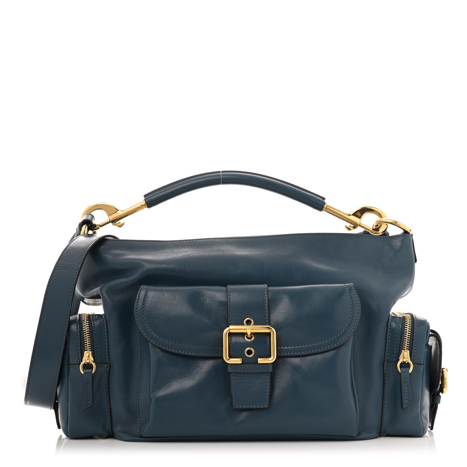 Chloe Shiny Buffalo Medium Double Carry Camera Bag Tapestry Blue 1 of 10