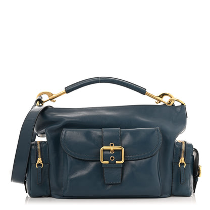 Chloe Shiny Buffalo Medium Double Carry Camera Bag Tapestry Blue 1 of 10