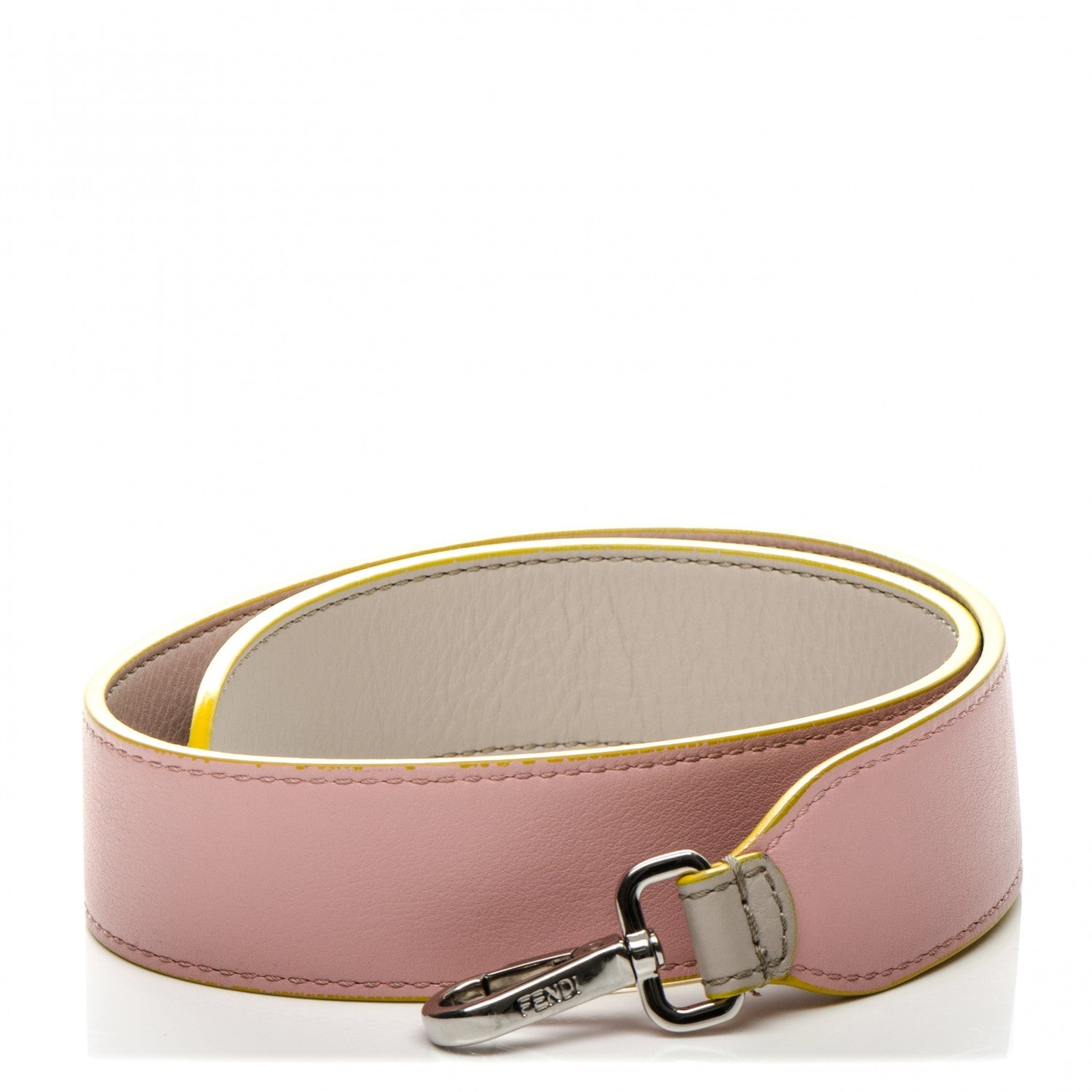 Fendi Vitello Dolce Bi-Color Strap You Grigio Polvere Bubblegum 1 of 6