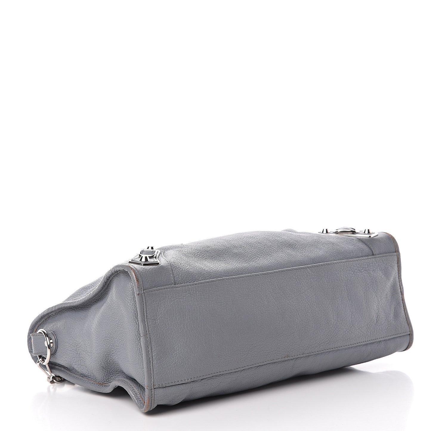 Chevre Silver Metallic Edge Hardware City Bleu Acier