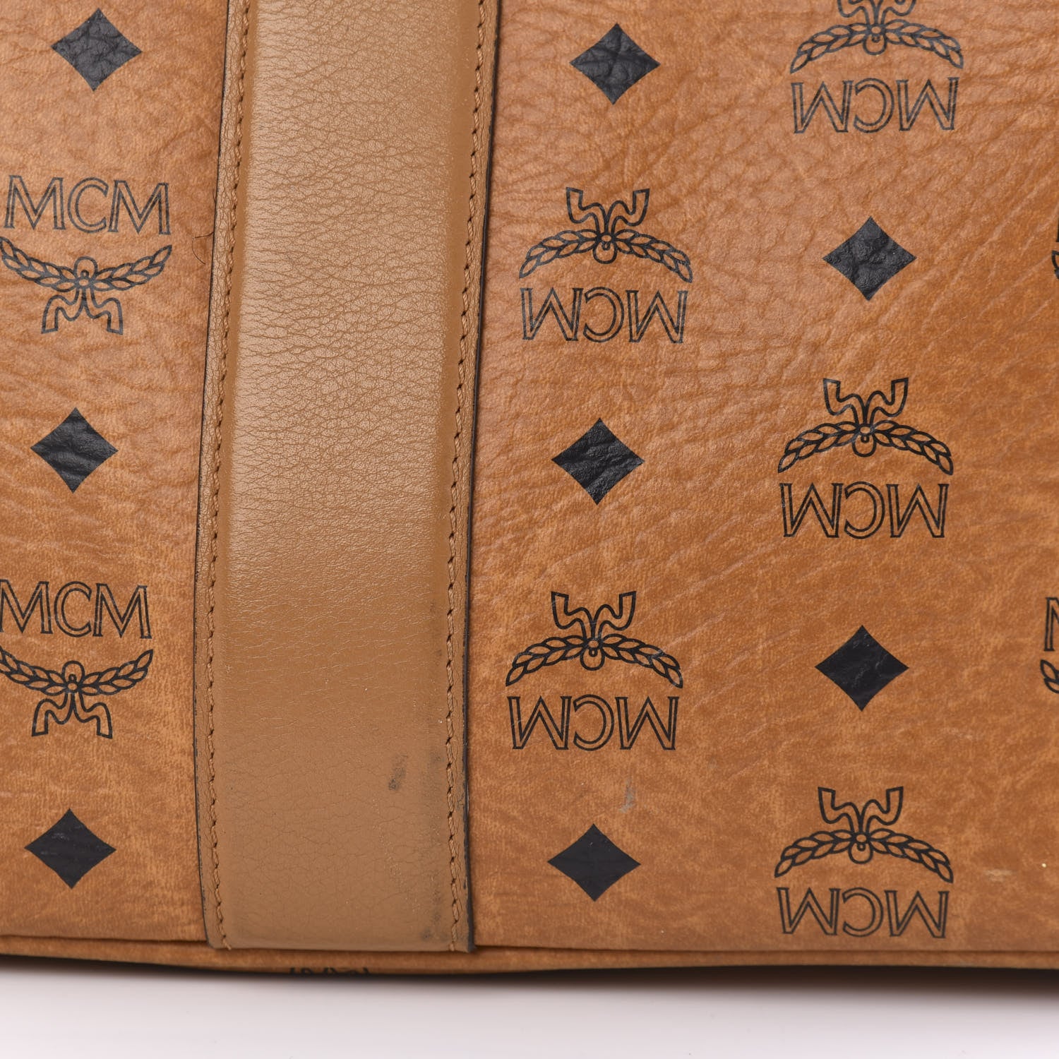 MCM Visetos Medium Liz Reversible Shopper Tote Cognac 8 of 24