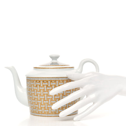Hermes Porcelain Mosaique Au 24 Coffee/Tea Pot Gold 2 of 5