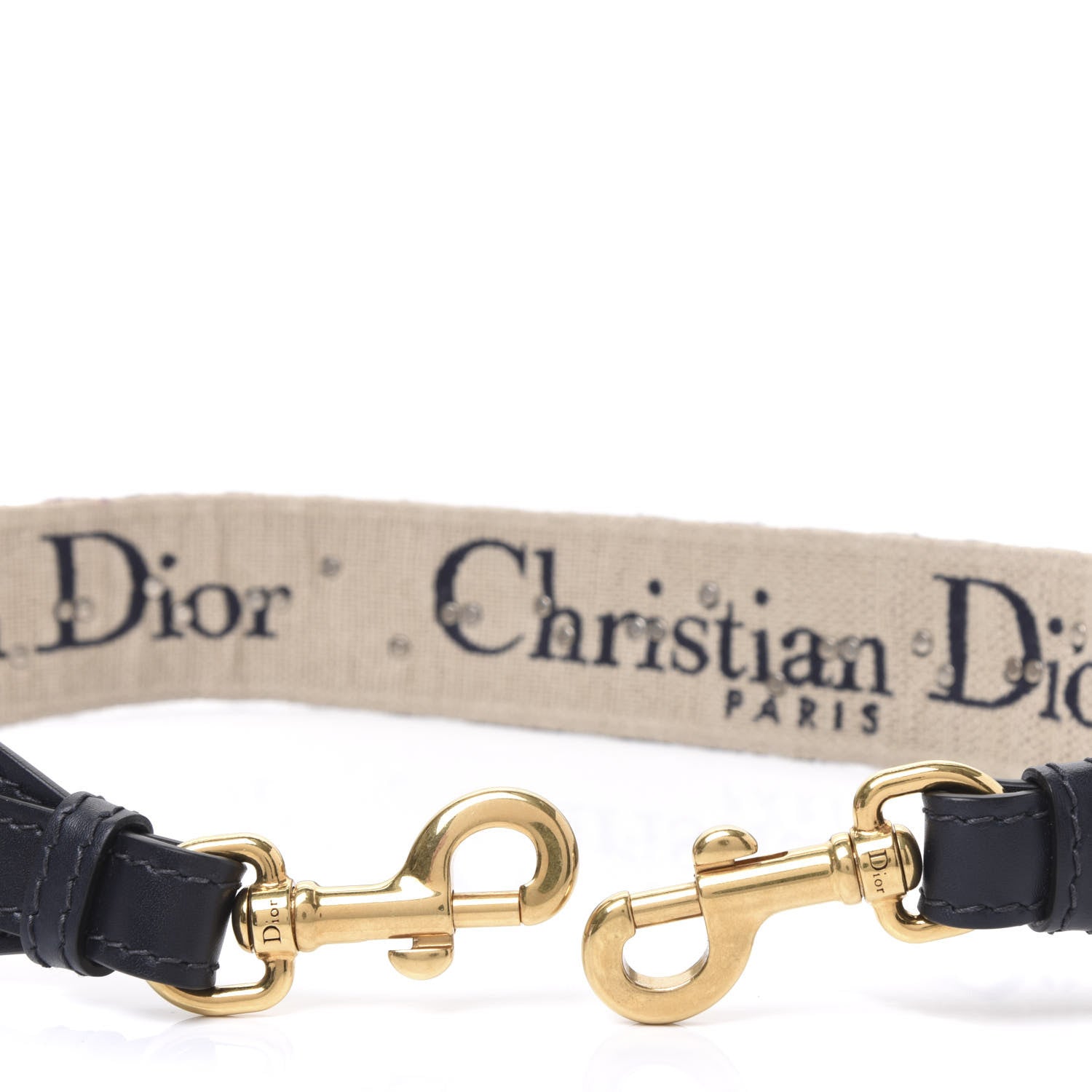 Christian Dior Oblique Studded Shoulder Strap Blue 3 of 5