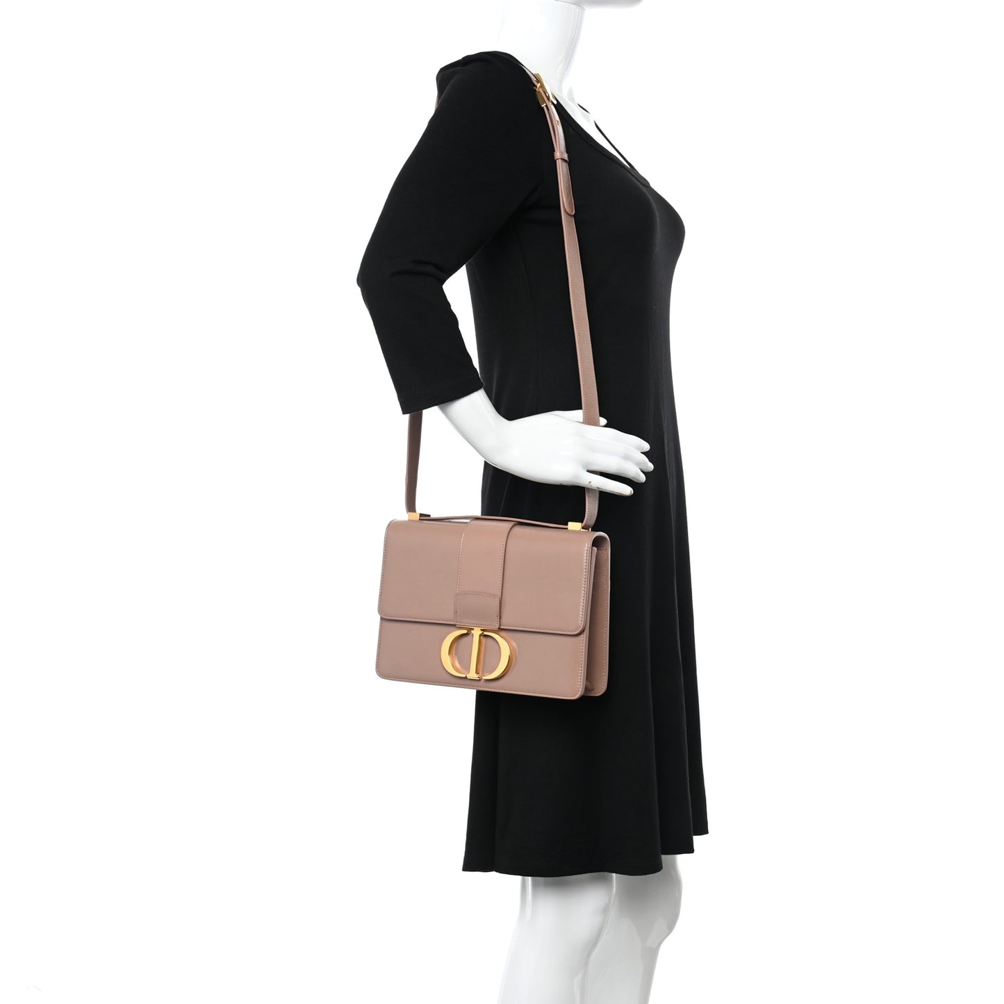 Shiny Crinkled Lambskin 30 Montaigne Flap Bag Fard